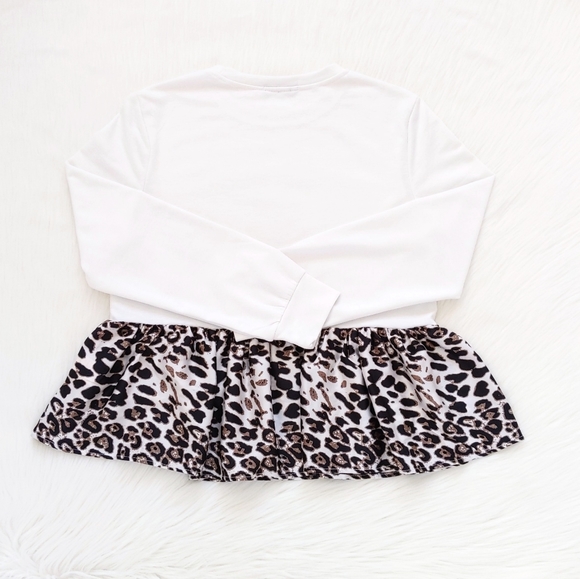 SHEIN Leopard Print Ruffle Hem Pullover Sweatshirt - Picture 10 of 10